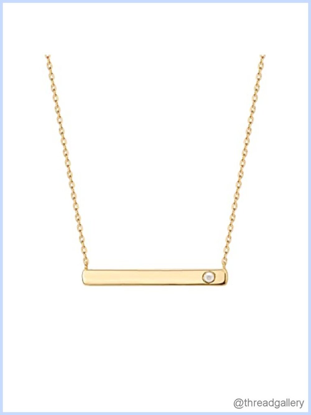 14K Gold Plated Birthstone Bar Necklace Dainty Pendant Gift for Her
